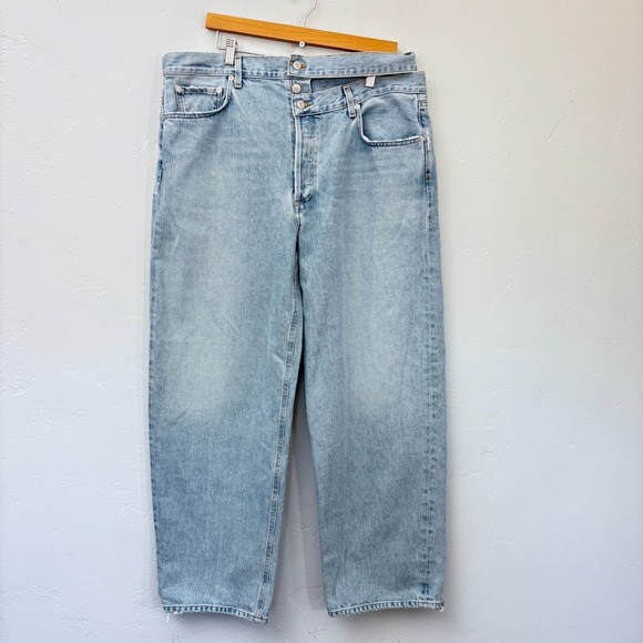 Agolde Denim - AGolde Broken Waistband Jeans Women Size 34 Blue Light Wash New